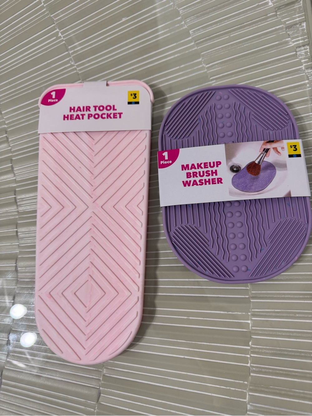 Silicone Makeup Brush Washer & Heat Pocket Set - Pink & Lavender